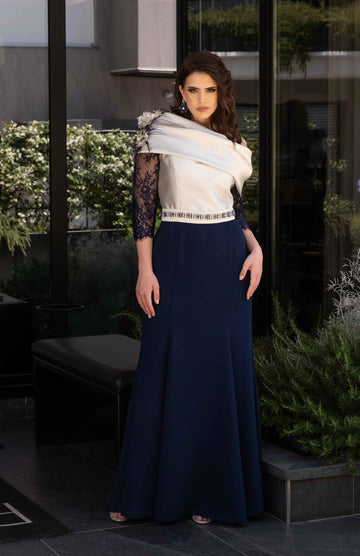 Abito Lungo Maniche Pizzo Curvy Allure C24-25